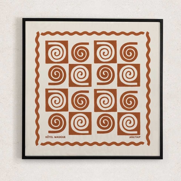 arkitaip Accessories - ArkiTaip x Hotel Magique Swirl Scarf – Sustainable Linen – Terracotta Print